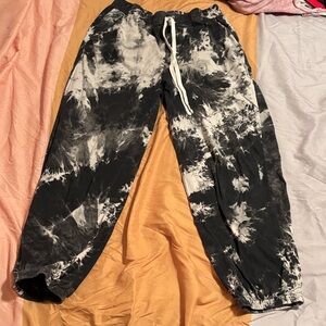 Black and White Tie-Dye Joggers